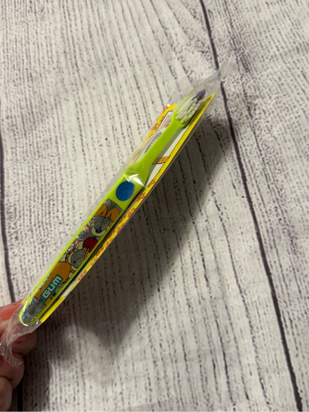 GUM Butler Garfield + Opie Vintage ToothBrush #218 Soft NEW Blue & Green